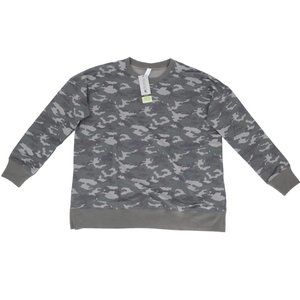 Ideology Women's Gray Camo Pullover Sweatshirt Athleic Fitness Sweater Size M
